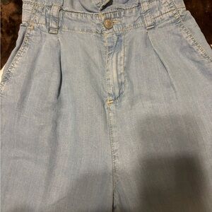 Zara chambray wide leg pants
